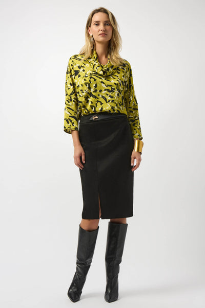 Scuba Suede And Leatherette Pencil Skirt - Dream Pants