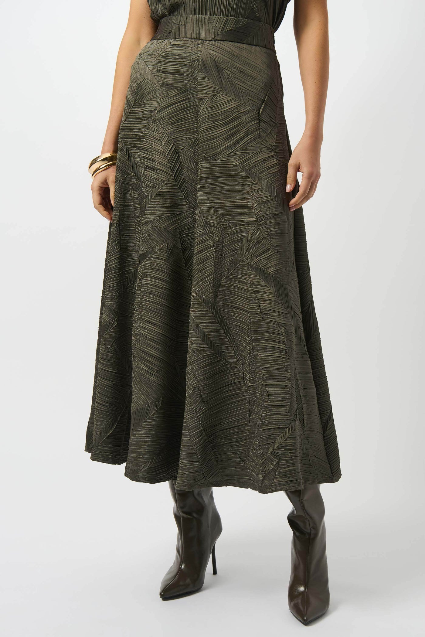 Pleated Satin Long Flared Skirt - Dream Pants