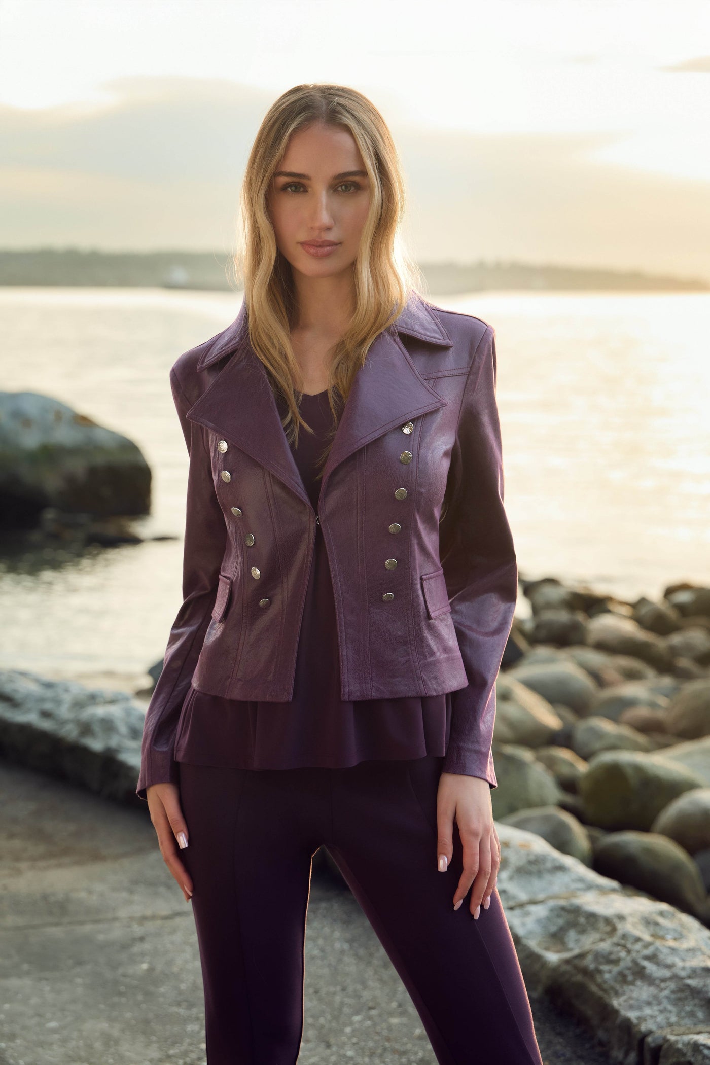 Leather Jacket With Buttons - Dream Pants