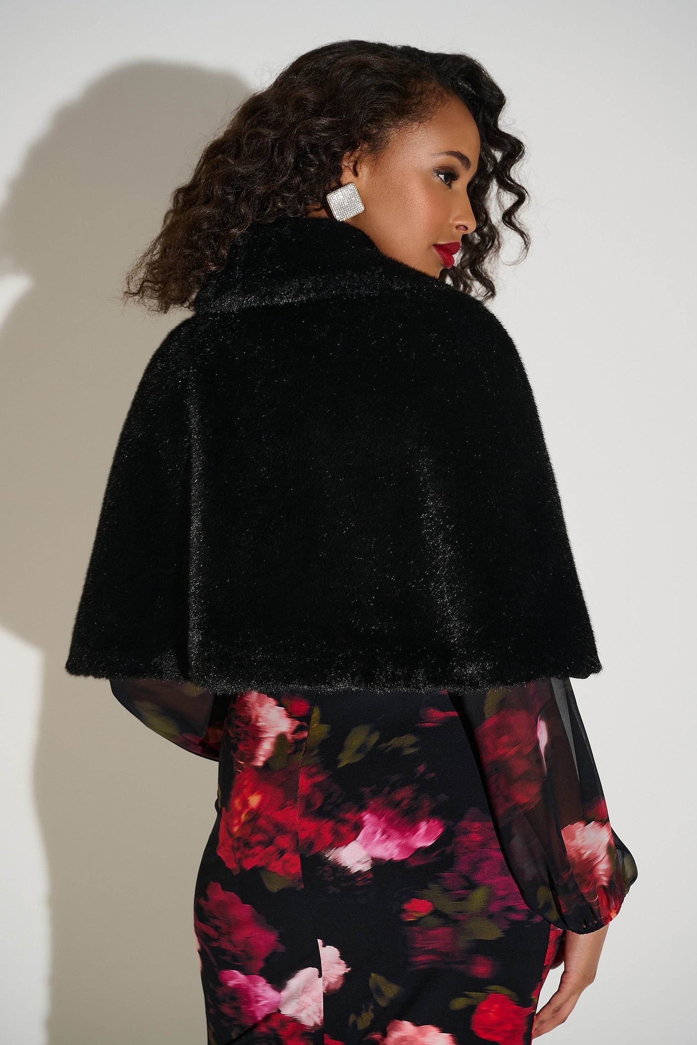 Signature Faux Fur Cape with Crystal Brooch - Dream Pants
