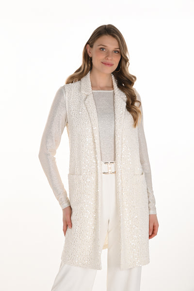 Snowfall Sequin Knit Vest Frank Lyman