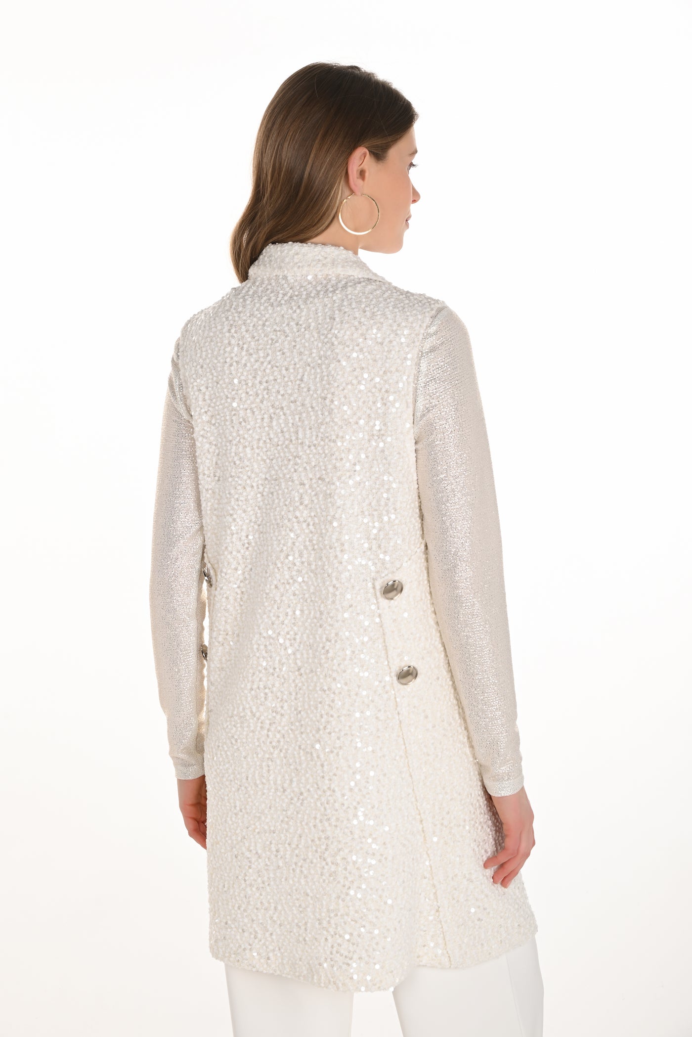 Snowfall Sequin Knit Vest Frank Lyman