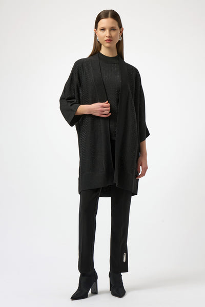 Sweater Knit Cover-Up with Iron-On Detail Joseph Ribkoff