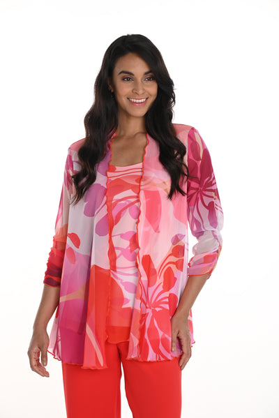 Vibrant Floral Sheer Jacket Frank Lyman