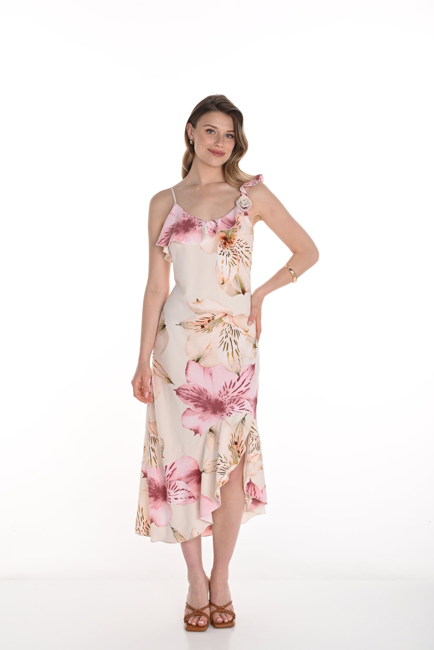 Floral Wrap Midi Dress Frank Lyman