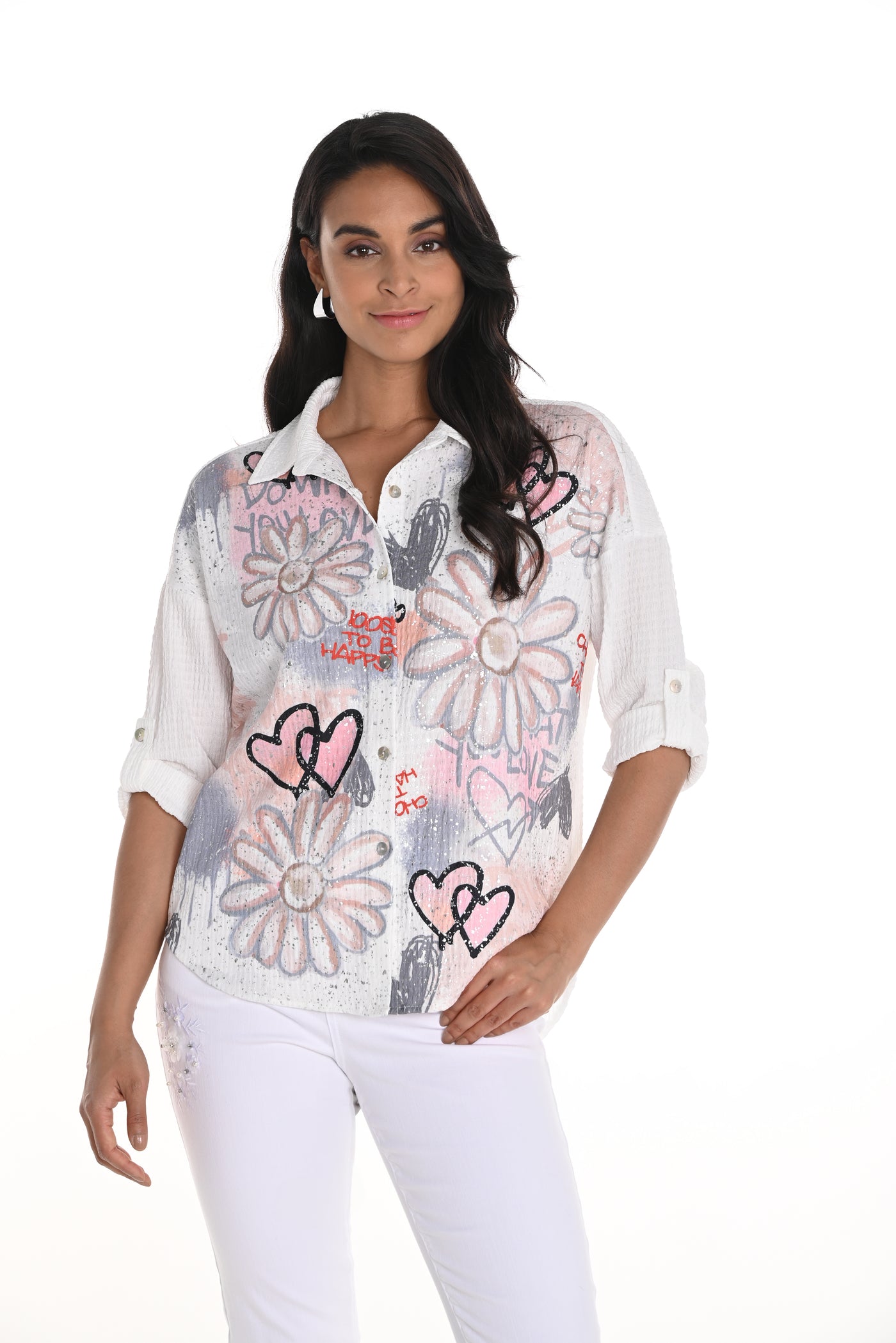 Floral Button Closure Shirt Frank Lyman