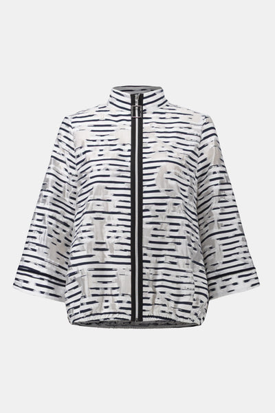 Jacquard Organza Stripe Bomber Jacket Joseph Ribkoff
