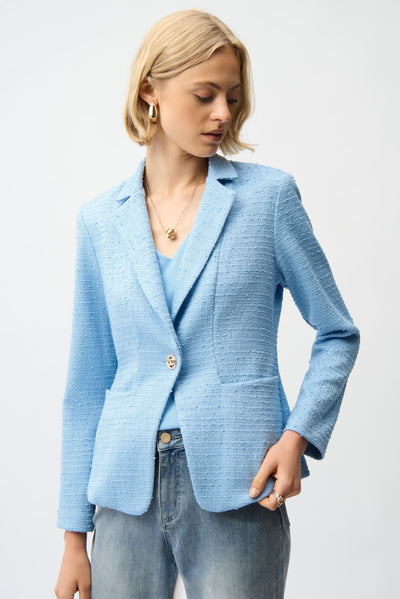 Bouclé Fitted Blazer With Notched Collar Joseph Ribkoff