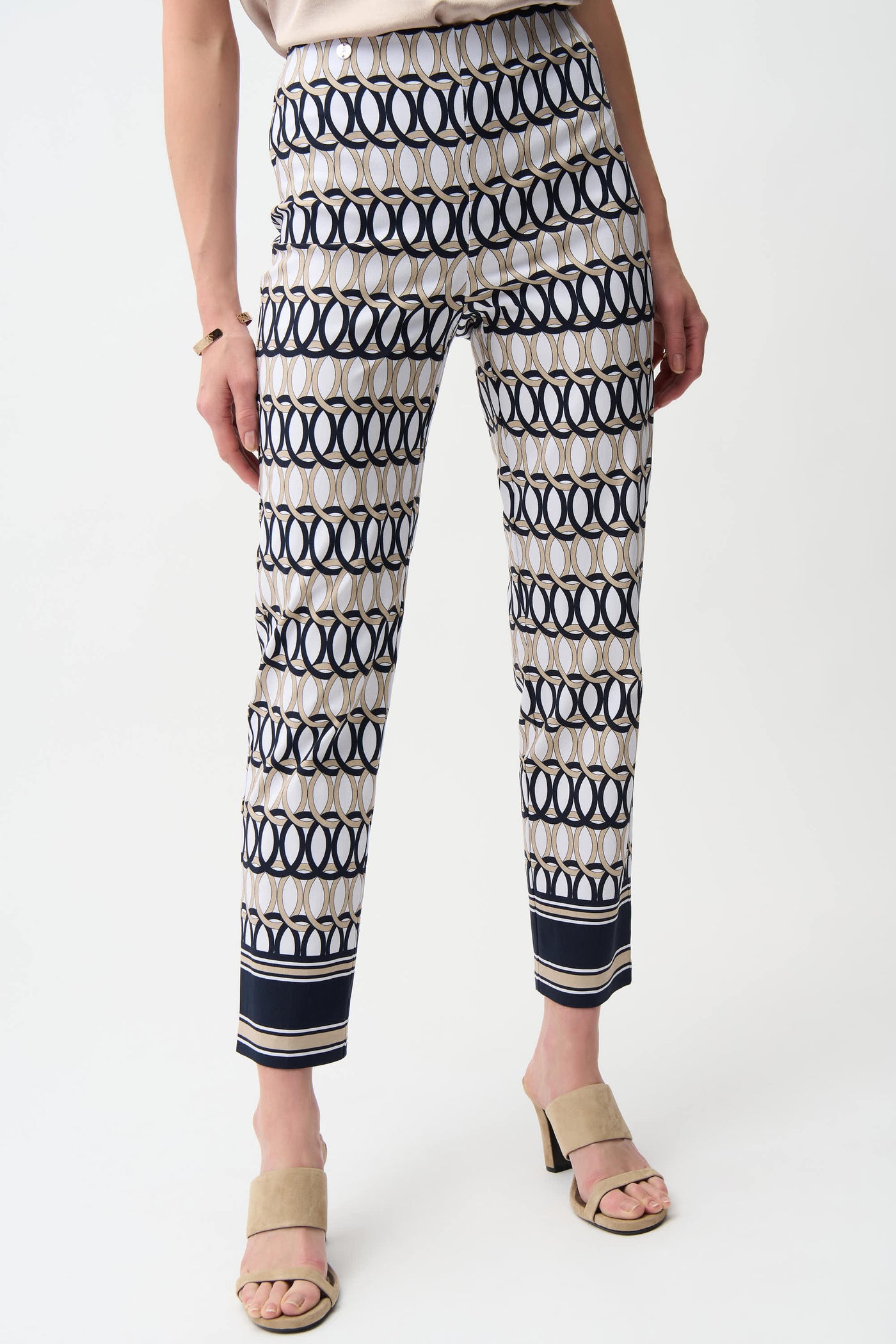 Millennium Geometric Print Straight Pull-On Pants Joseph Ribkoff
