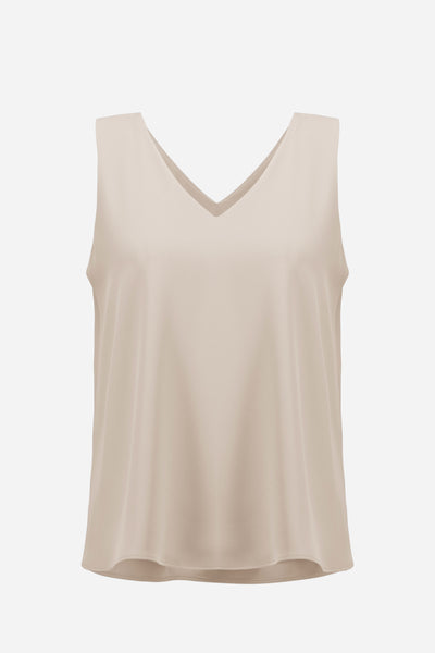 Woven Twill Sleeveless Straight Top With V-neckline Joseph Ribkoff