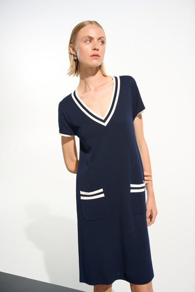 Viscose Knit A-Line Dress With Rib Trim Joseph Ribkoff