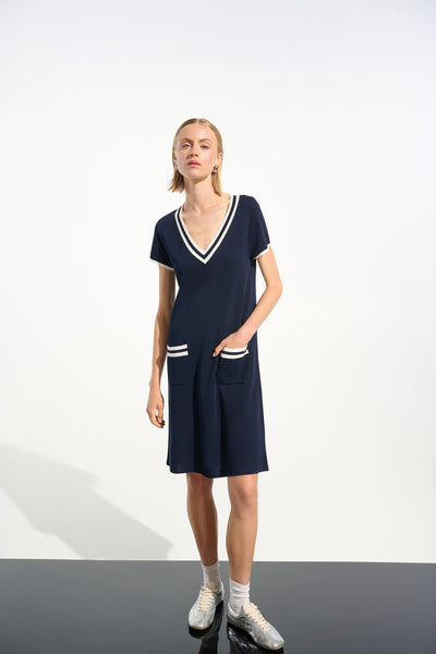 Viscose Knit A-Line Dress With Rib Trim Joseph Ribkoff