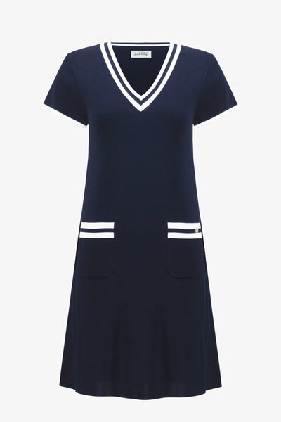Viscose Knit A-Line Dress With Rib Trim Joseph Ribkoff