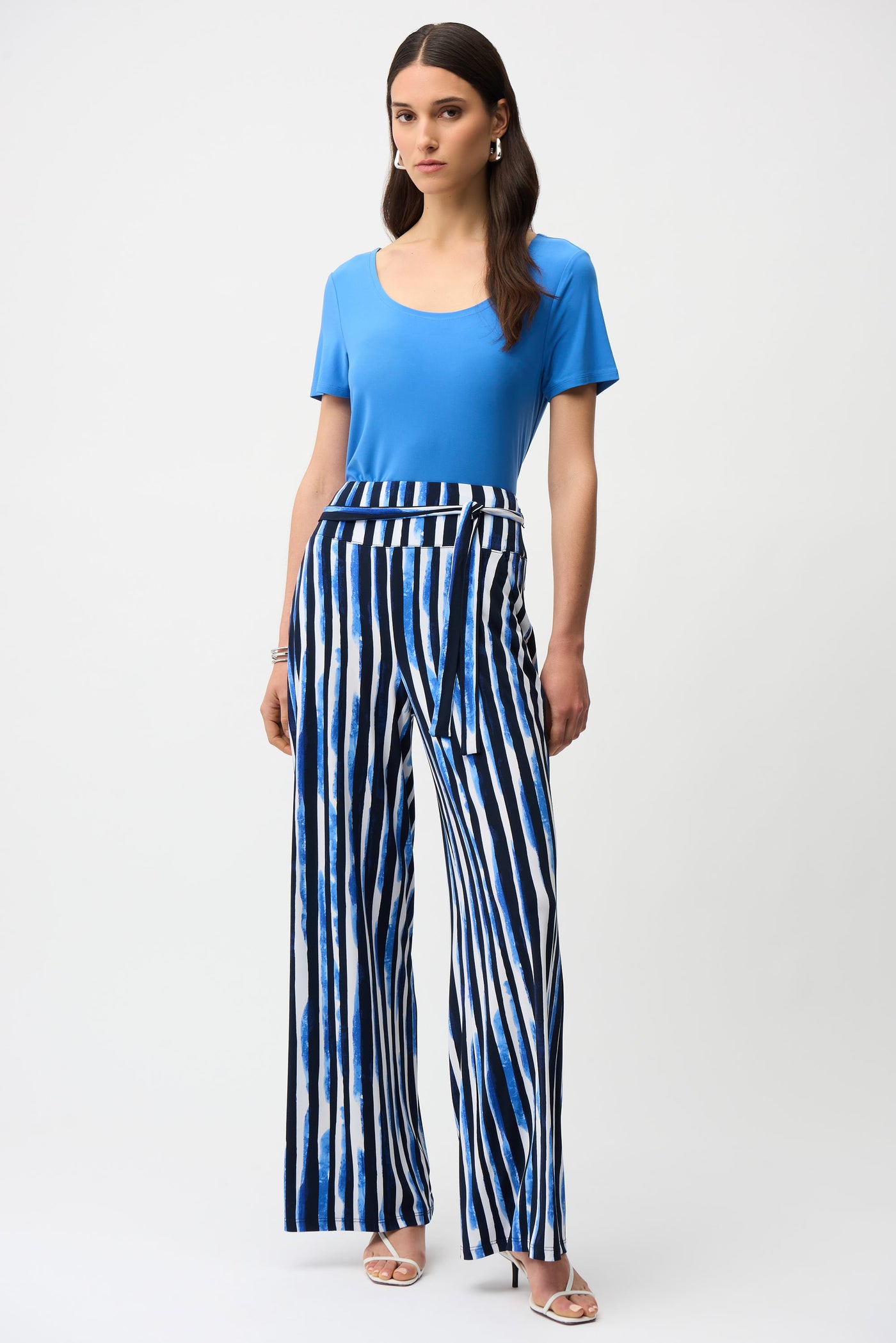 Silky Knit Fit and Flare Short Sleeve Top Joseph Ribkoff