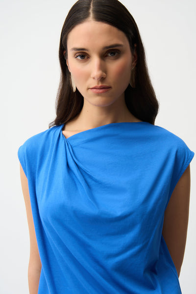 Cotton Top With Asymmetrical Collar Joseph Ribkoff
