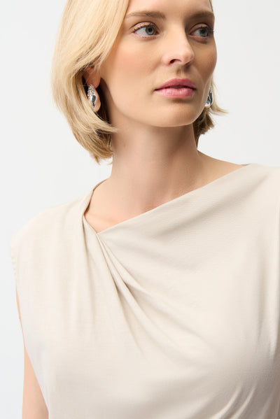 Cotton Top With Asymmetrical Collar Joseph Ribkoff