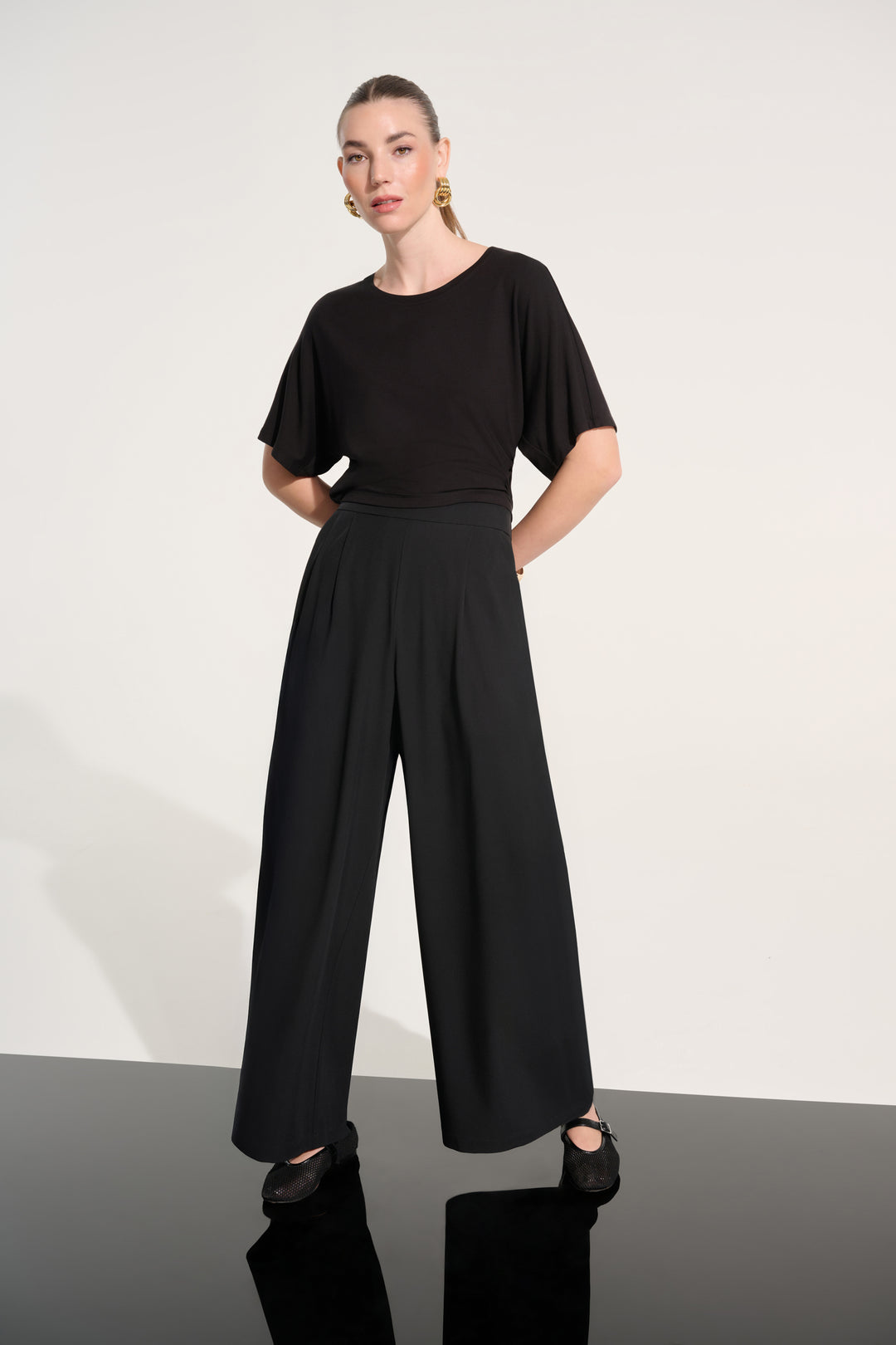 Joseph Ribkoff Stretch Woven Pull-On Wide Leg Pants 262622 – Dream