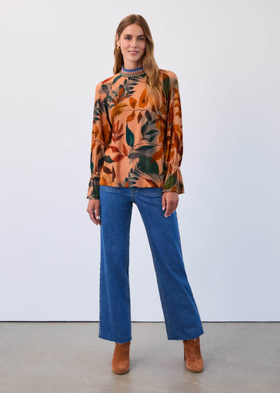 Mock Neck Trimmed Top - Dream Pants