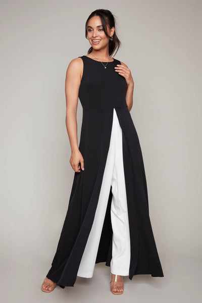 Sleeveless Jumpsuit with Overlay Skirt - Dream Pants
