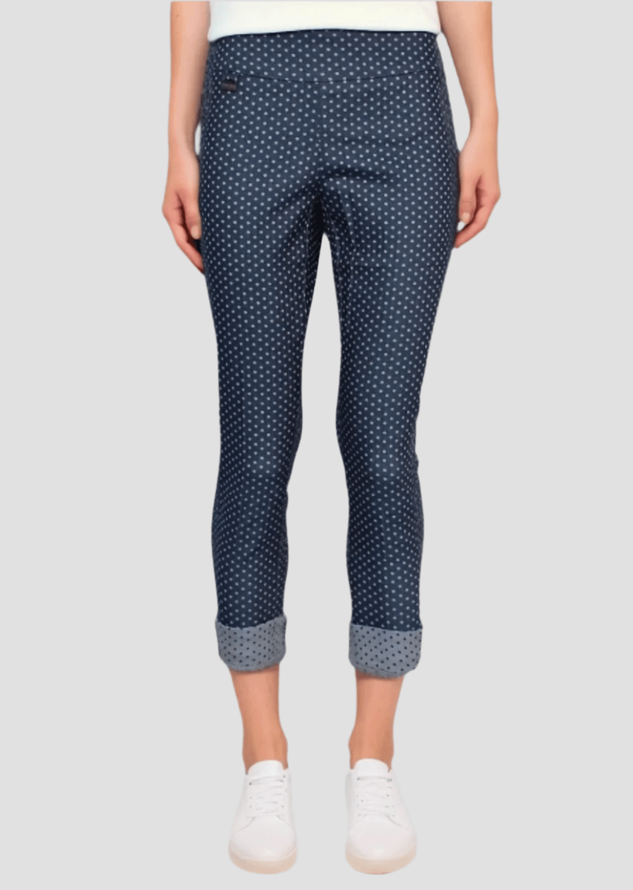 Reversible Dot Fold Cuff Crop Pant Lisette L