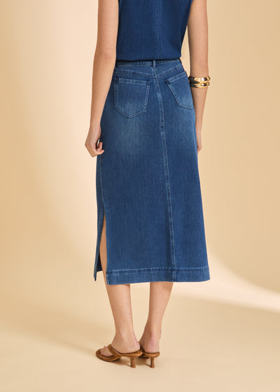 Pull-On Skirt With Slits French Dressing Jeans