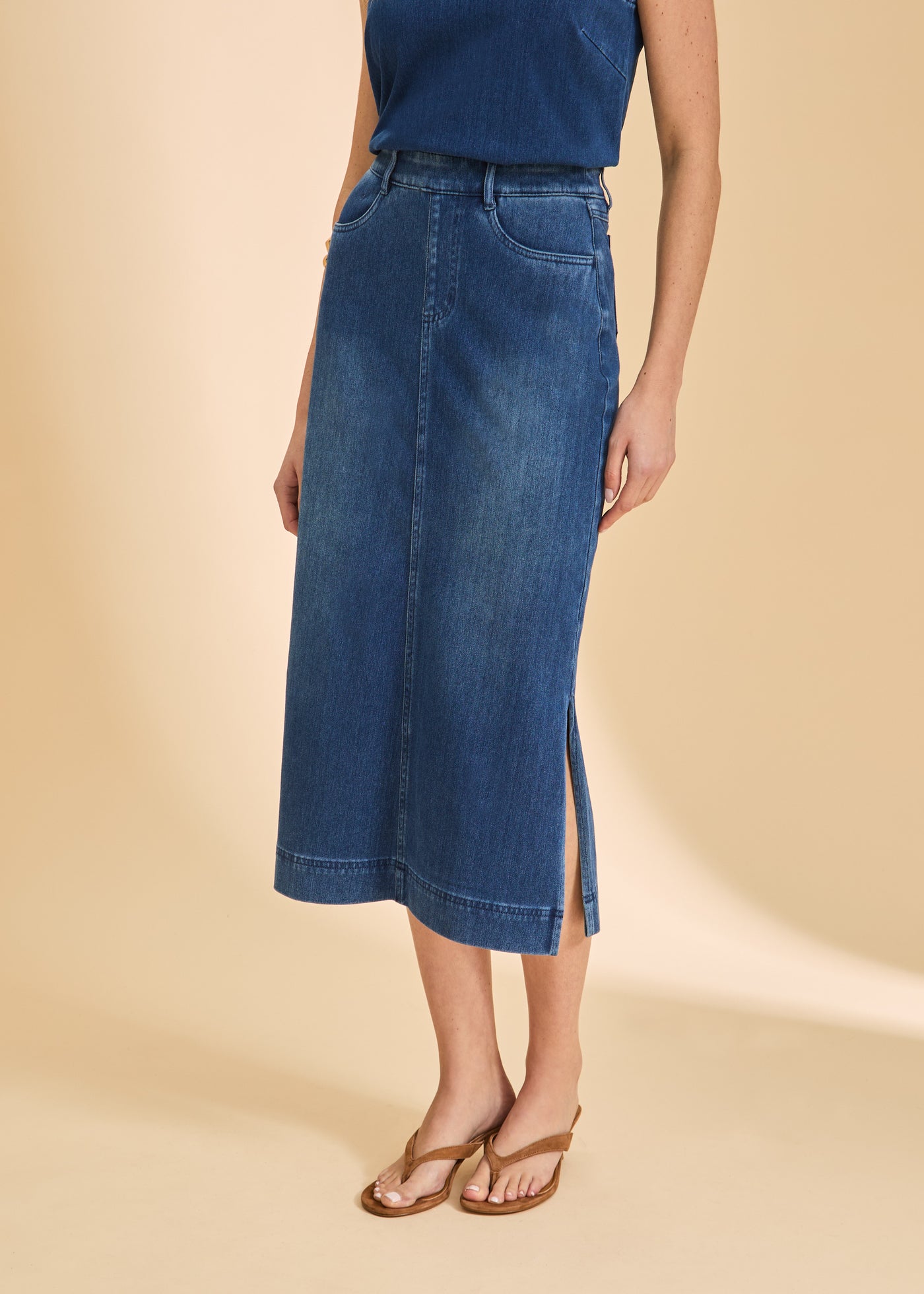 Pull-On Skirt With Slits French Dressing Jeans