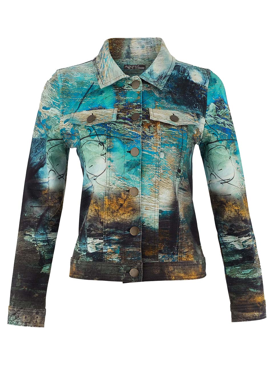 Abstract Print Button Front Jacket Dolcezza