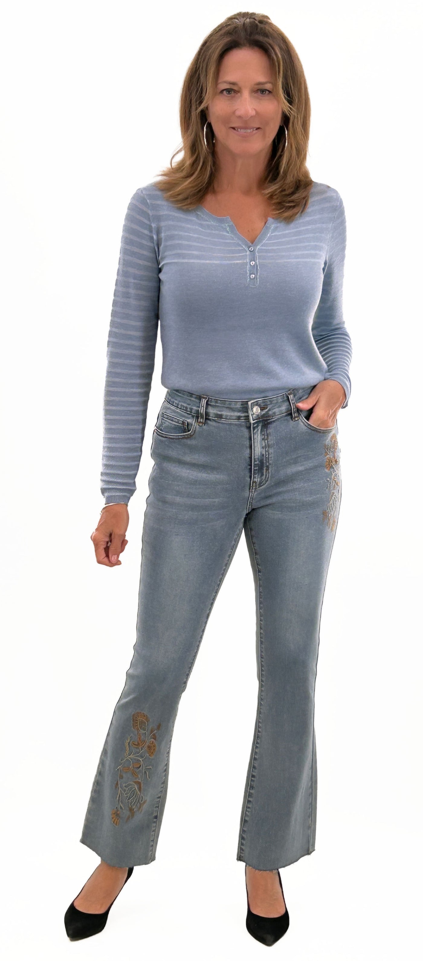 Embroidered Jeans Orly Apparel