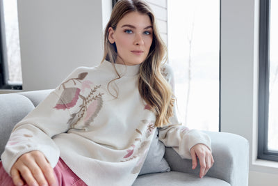 Printed Mock Neck Sweater Charlie B