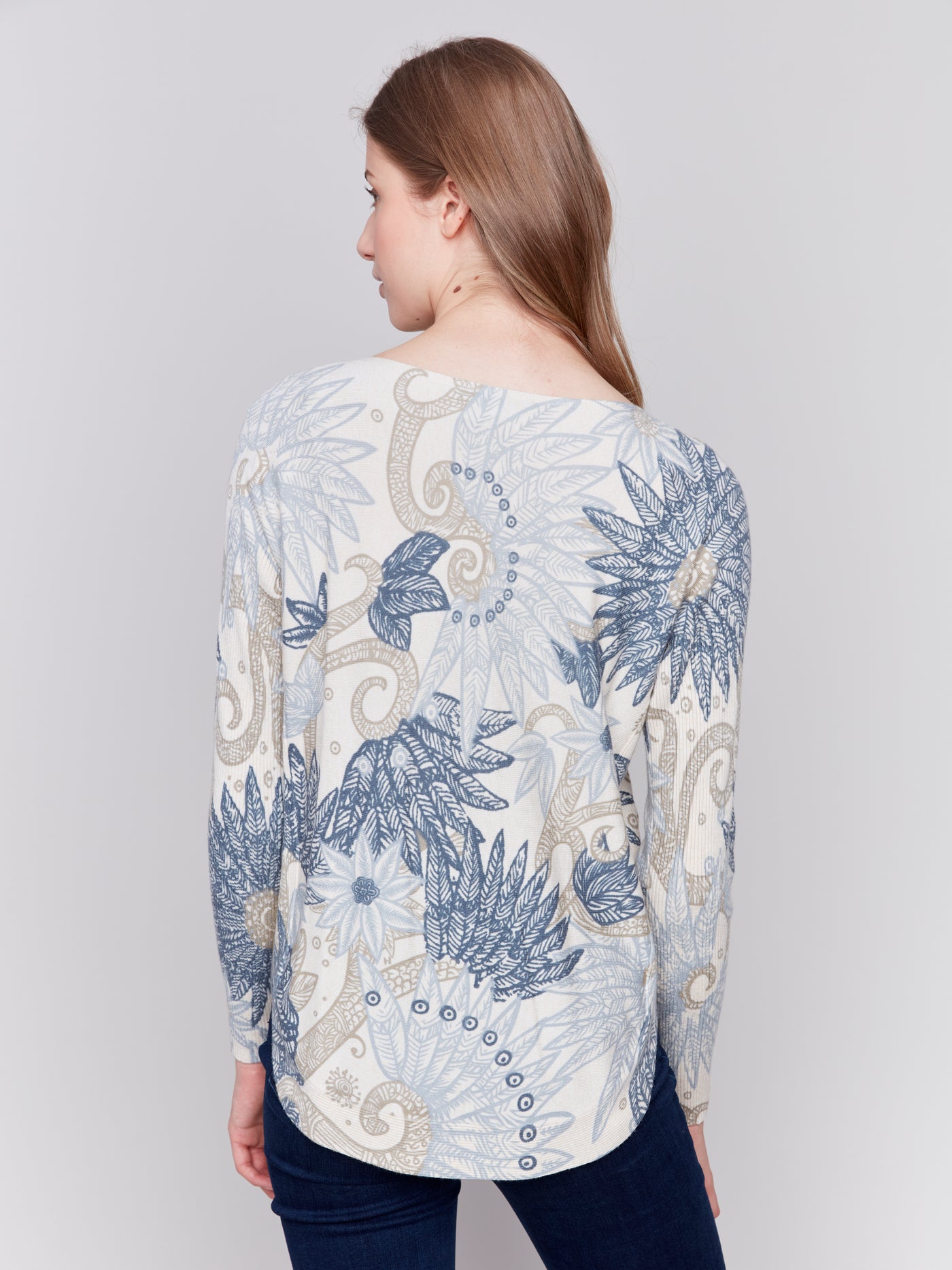 Printed Plush Knit Sweater Charlie B