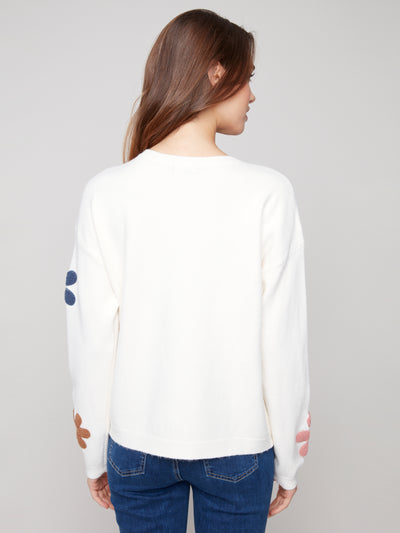 Plush Sweater with Boucle Flowers Charlie B