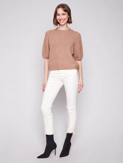 Balloon Elbow Sleeve Knit Sweater - Dream Pants