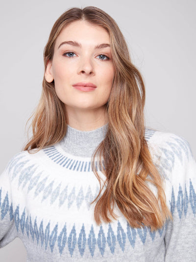 Après-Ski Jacquard Mock Neck Sweater - Dream Pants