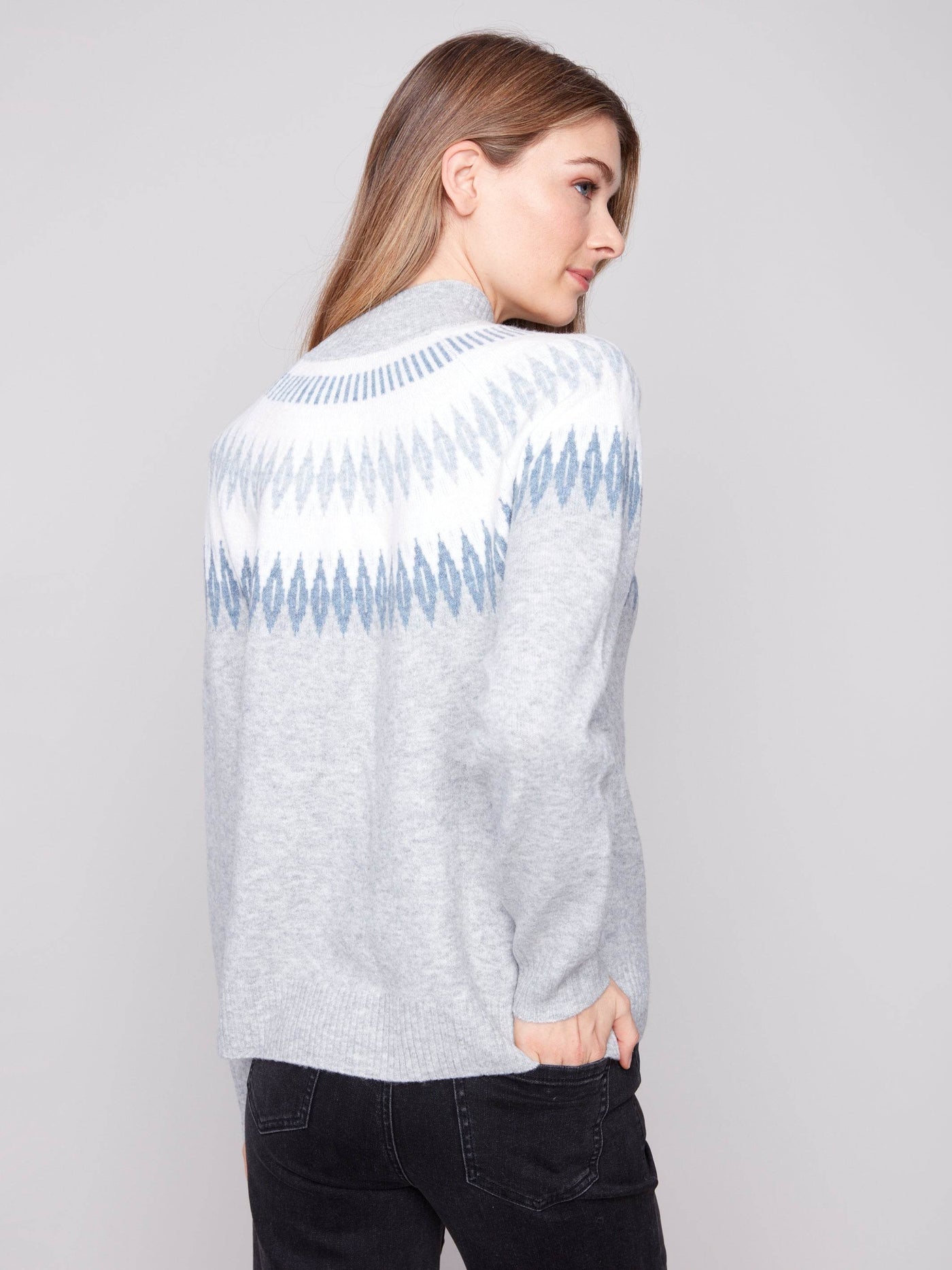 Après-Ski Jacquard Mock Neck Sweater - Dream Pants