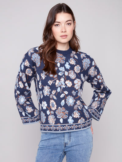 Crew Neck Jacquard Sweater Charlie B
