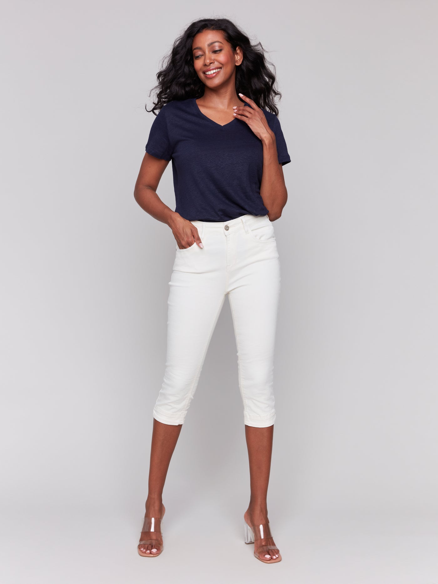 Knee High Capri Denim Pant Charlie B