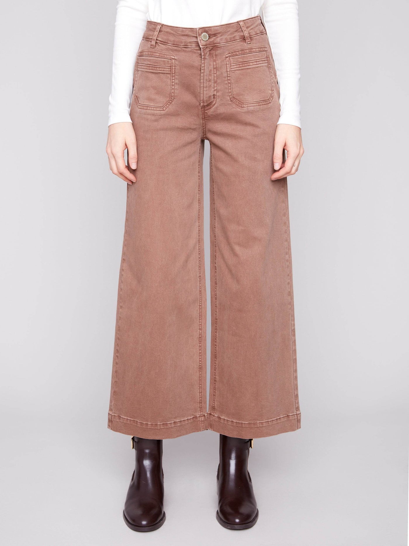 Patch Pocket Flare Twill Pants - Dream Pants