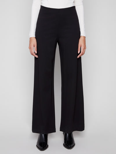 Pull-On Ponte Wide Leg Pants Charlie B
