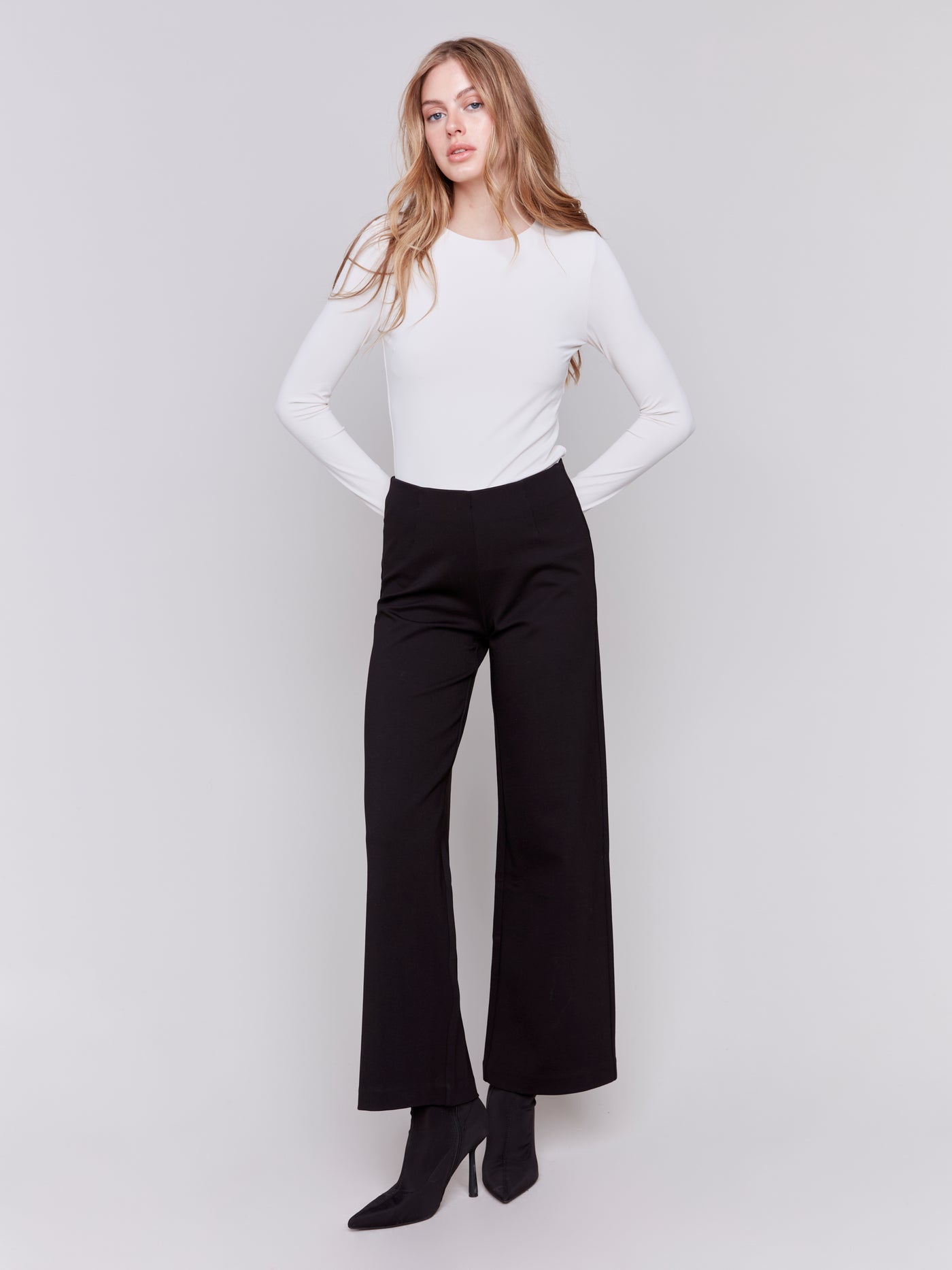 Pull-On Ponte Flare Pants Charlie B