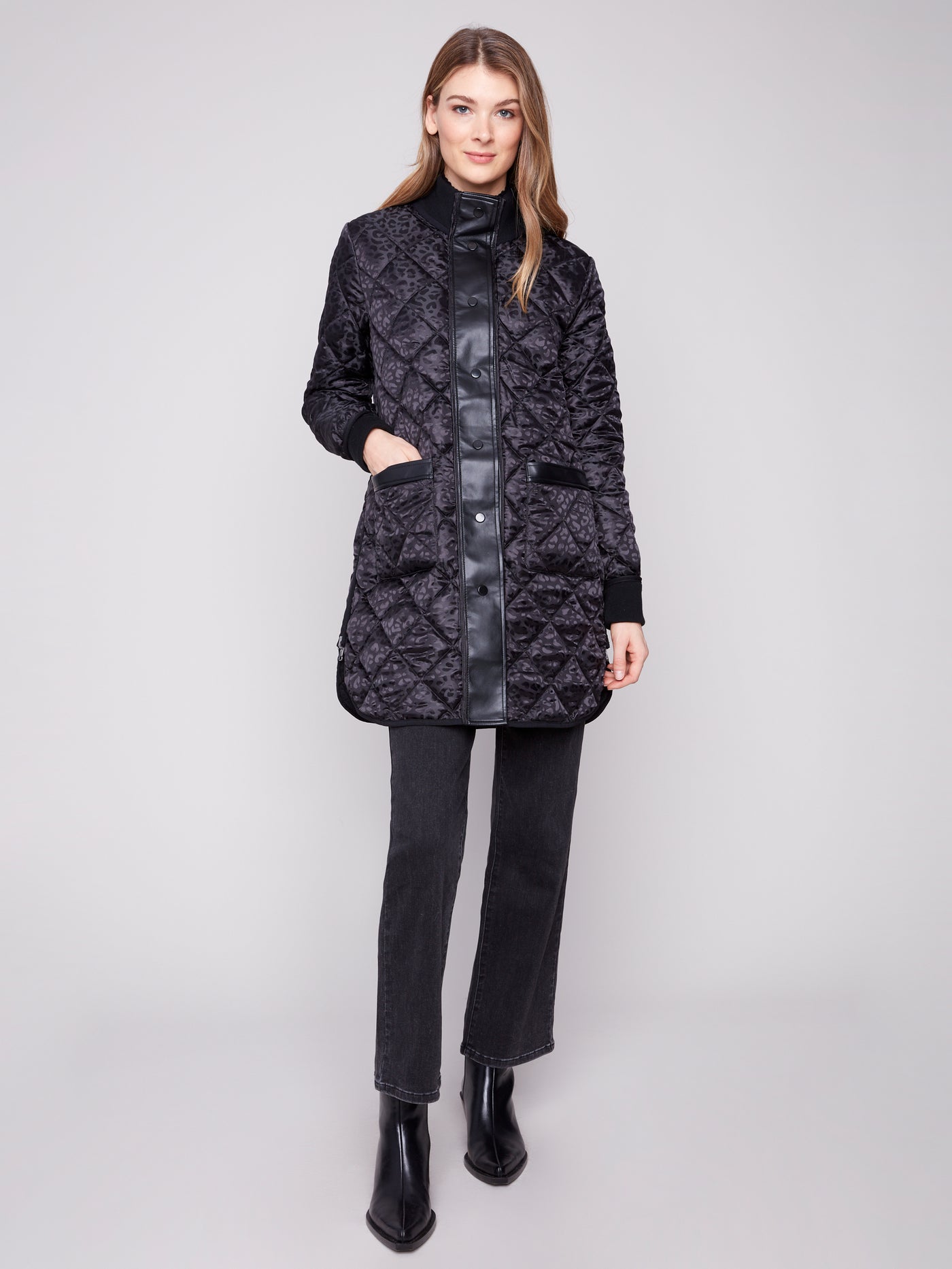 Reversible Long Quilted Puffer Jacket Charlie B