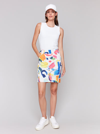 Printed Stretch Skort Charlie B