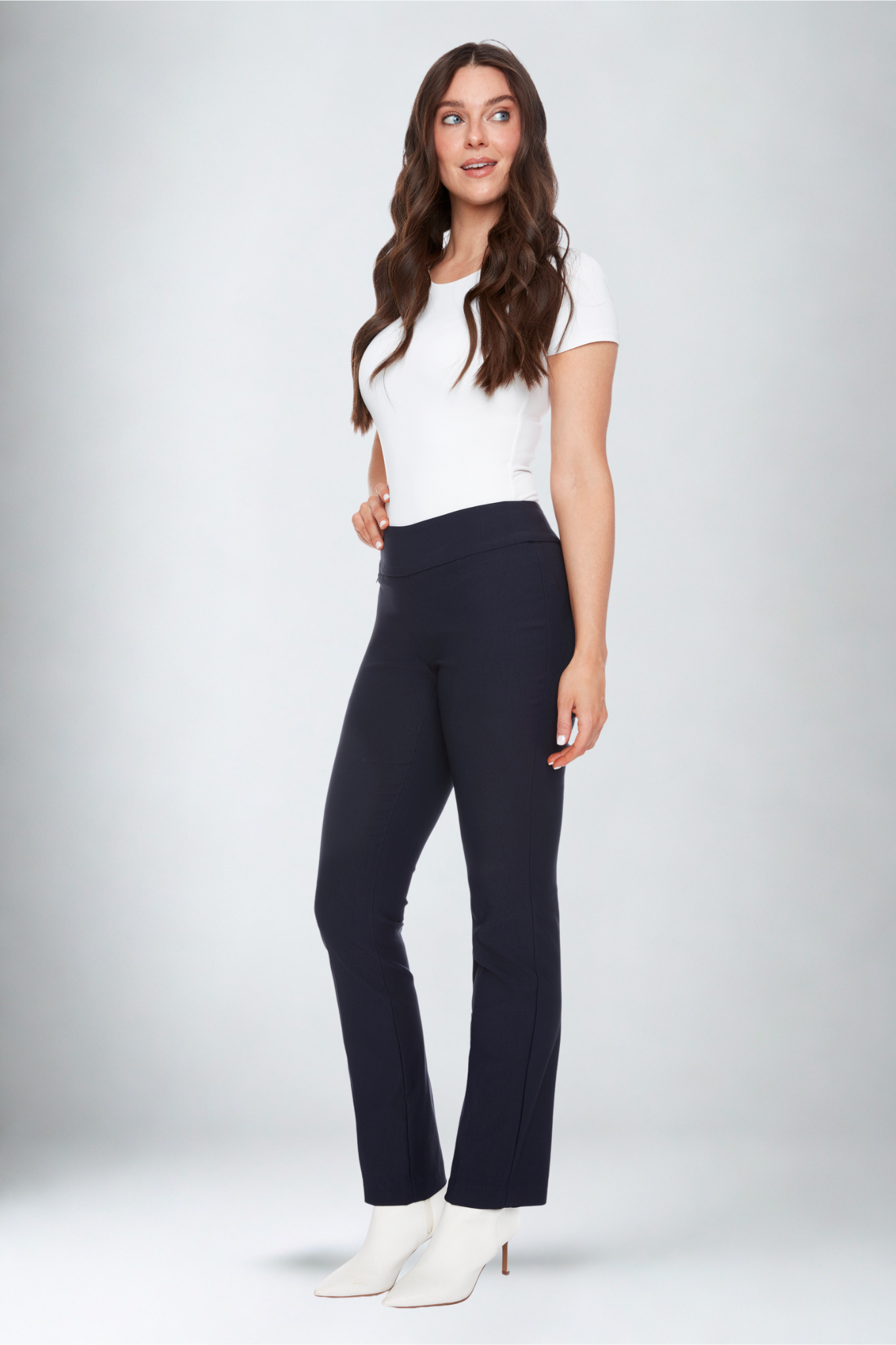 Dream Straight Leg Pull-On Pants, 32" Navy Dream Pants