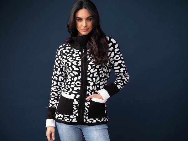 Animal Print Cardigan Elena Wang