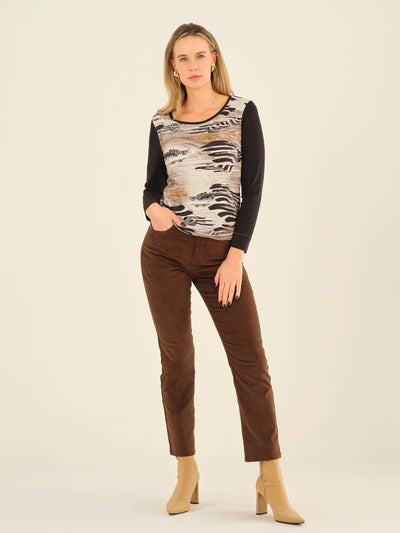 Abstract Print Long Sleeve Pullover Dolcezza