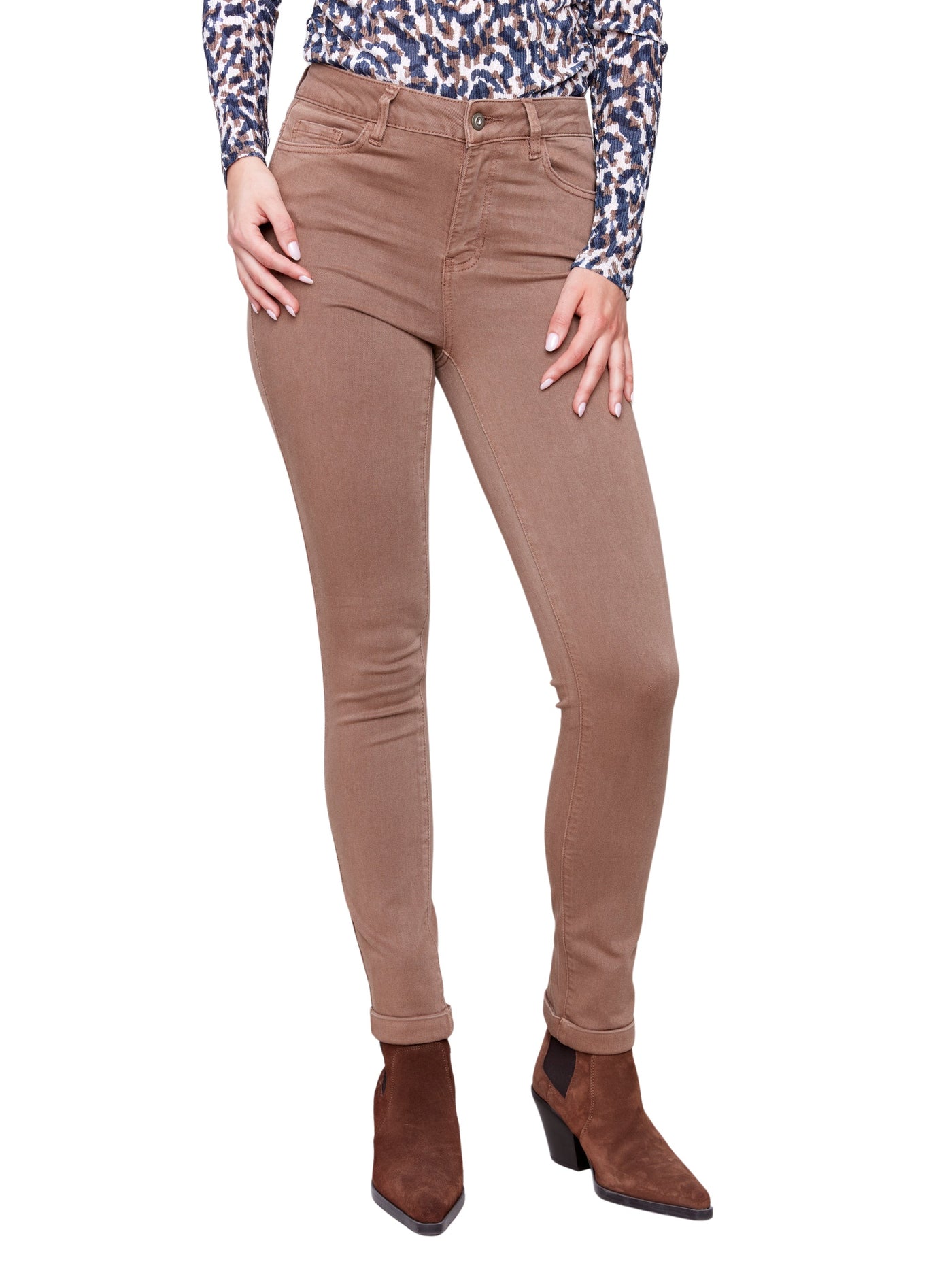 Cuffed Hem Twill Jeans Charlie B