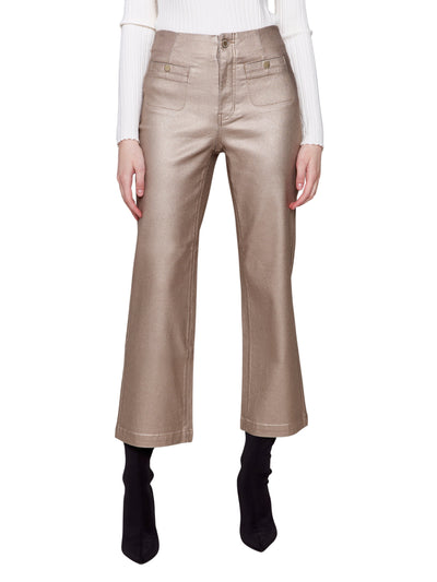 Metallic Wax Flared Pants Charlie B