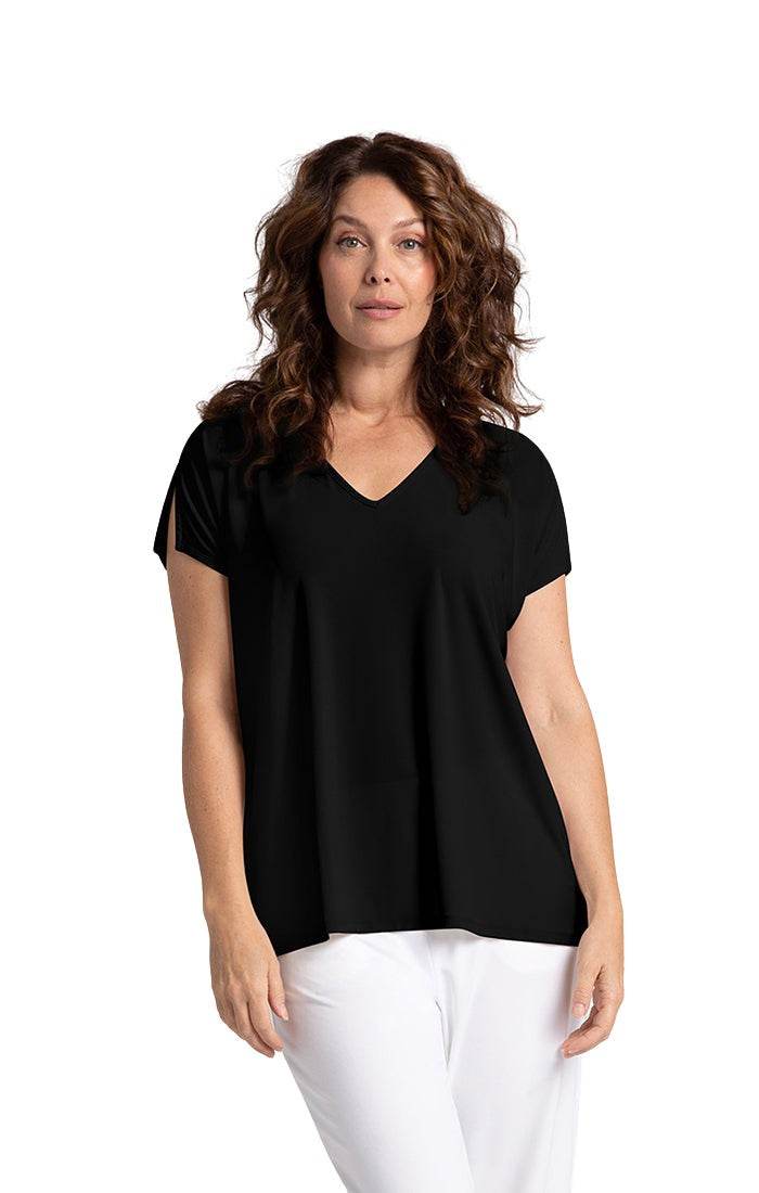 V-Neck Slit Sleeve Top Sympli