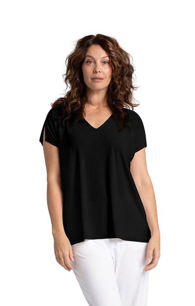 V-Neck Slit Sleeve Top Sympli