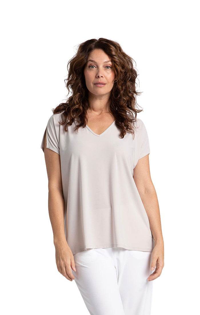 V-Neck Slit Sleeve Top - Dream Pants