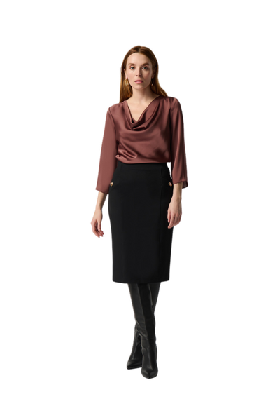 Joseph Ribkoff Heavy Knit Pull-On Straight Skirt 